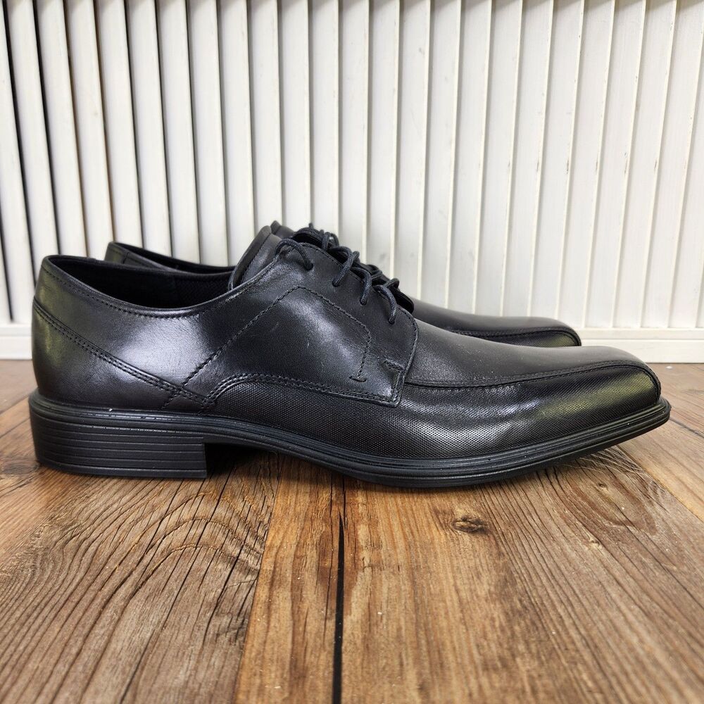 ECCO Johannesburg Oxfords Men's 12.5 Black Smooth Leather Square Toe Dress Shoes